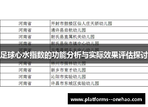 足球心水指数的功能分析与实际效果评估探讨